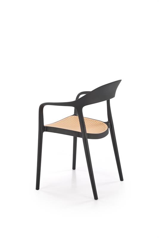 K530 stolička, PVC, čierna/ prírodná