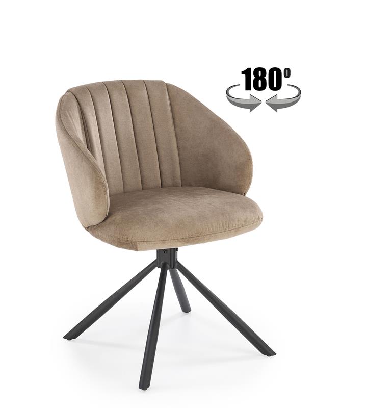 K533 jedálenská stolička otočná, látka HAVANA#39, kapučíno