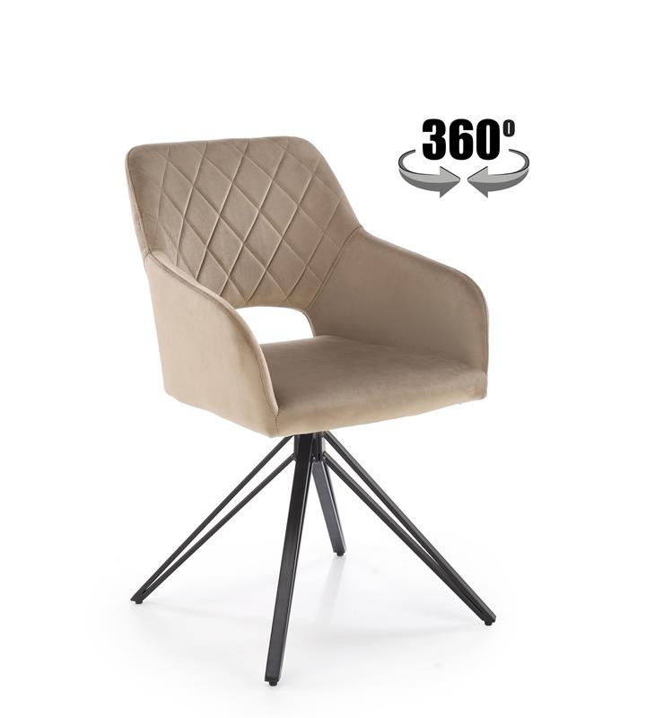 K535 jedálenská stolička otočná, látka BLUVEL#40 béžová