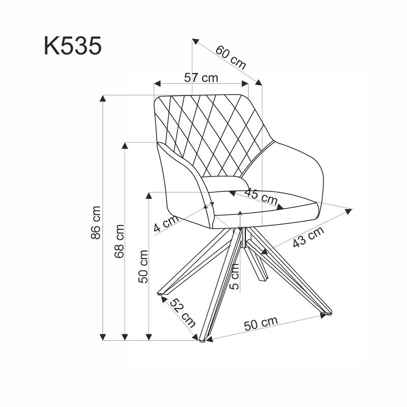 K535 jedálenská stolička otočná, látka BLUVEL#40 béžová - NA SKLADE!