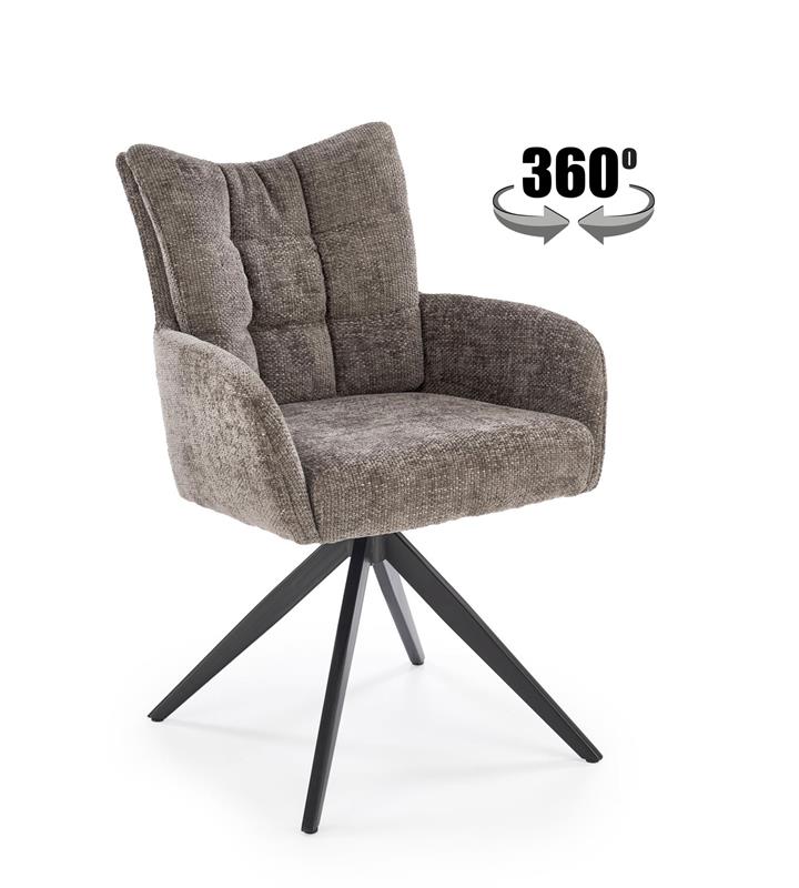 K540 jedálenská stolička otočná, látka HAGA#19 sivá