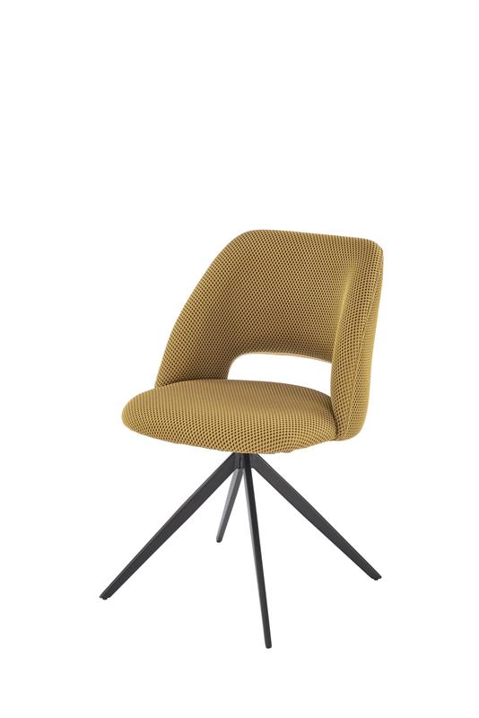 K546 jedálenská stolička otočná, látka velvet, horčicová