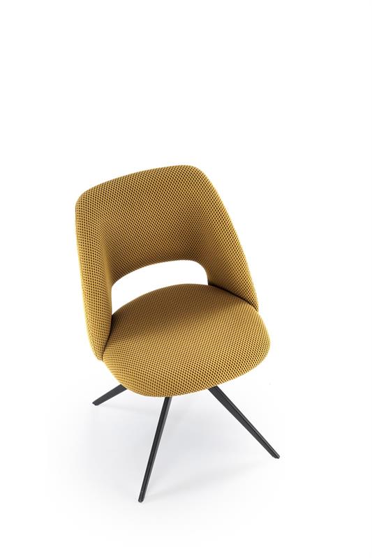 K546 jedálenská stolička otočná, látka velvet, horčicová