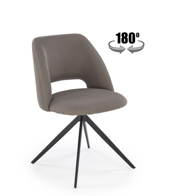 K546 jedálenská stolička otočná, látka velvet, sivá