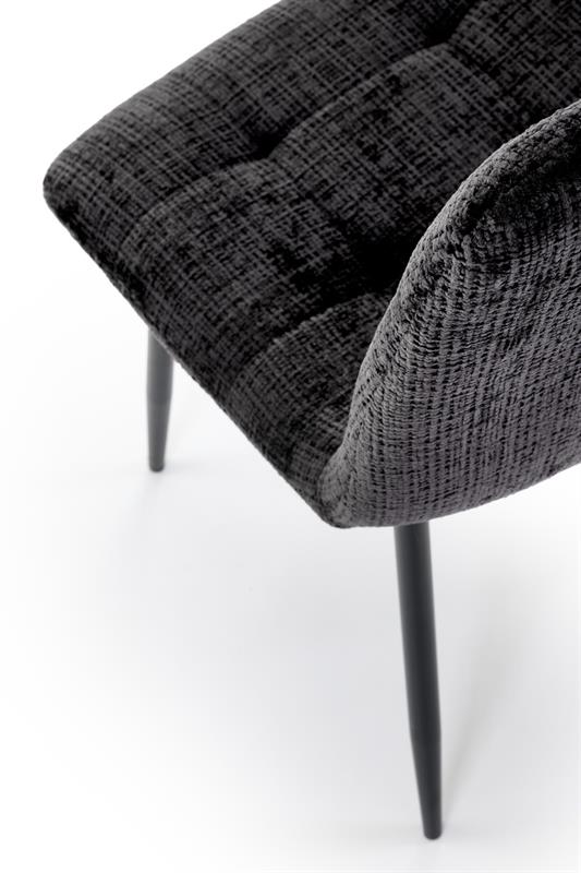 K547 jedálenská stolička otočná, látka velvet, čierna