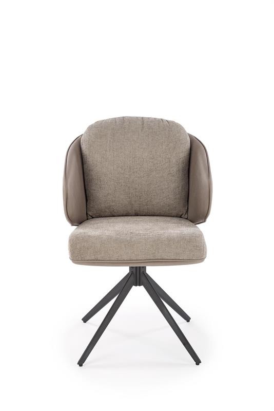 K554 jedálenská stolička otočná, látka velvet, sivá/svetlosivá