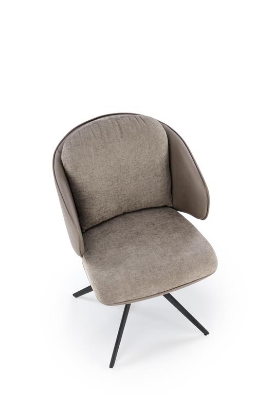 K554 jedálenská stolička otočná, látka velvet, sivá/svetlosivá