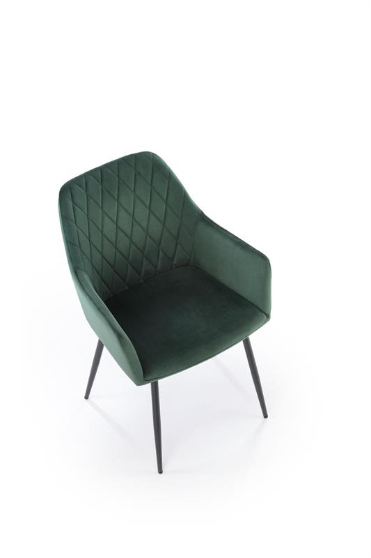 K558 jedálenská stolička, látka velvet, tmavozelená