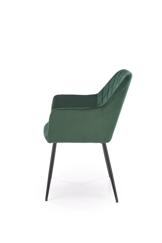 K558 jedálenská stolička, látka velvet, tmavozelená