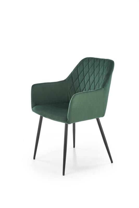 K558 jedálenská stolička, látka velvet, tmavozelená