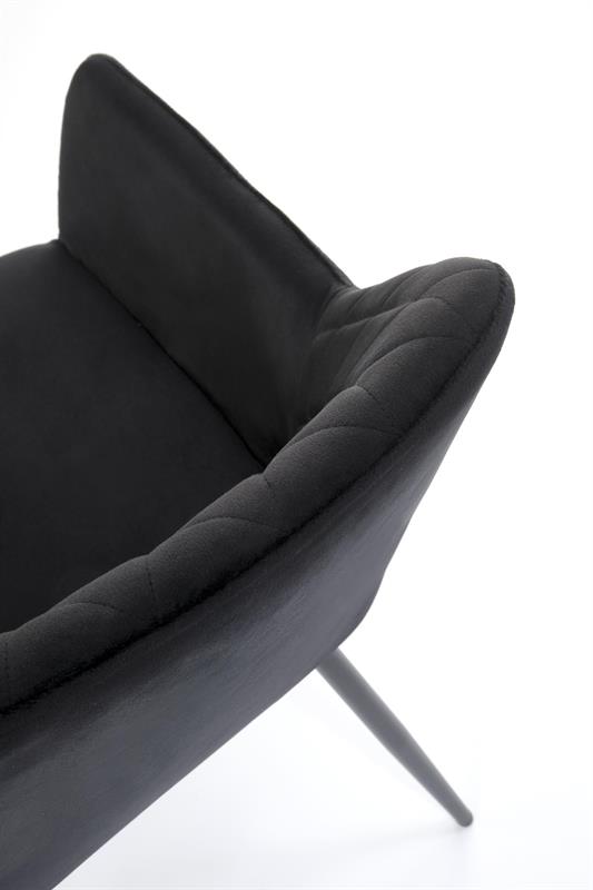 K558 jedálenská stolička, látka velvet, čierna