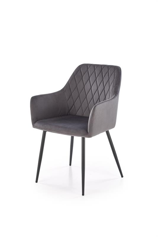 K558 jedálenská stolička, látka velvet, sivá