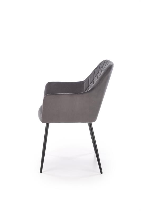 K558 jedálenská stolička, látka velvet, sivá
