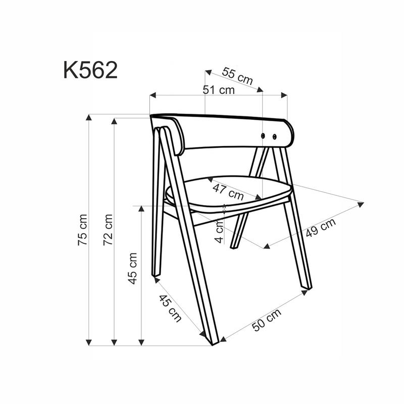 K562 jedálenská stolička orechový / svetlá béžový