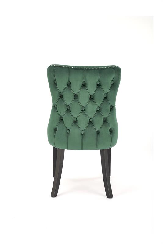 ALDA jedálenská stolička, masívne drevo/látka velvet, tmavozelená