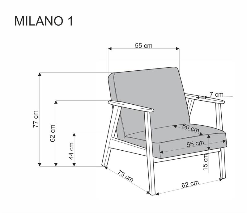 MILANO 1S kreslo, olivové (látka Castel 39)