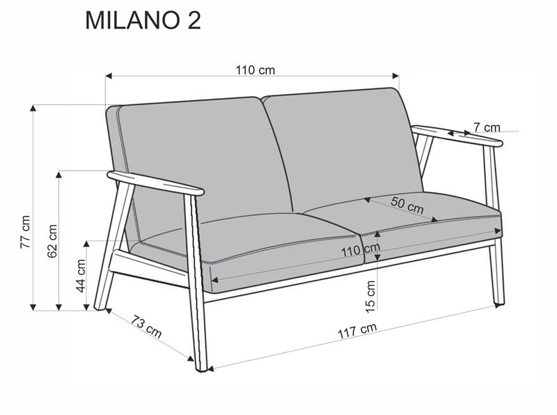 MILANO 2S pohovka, olivová (látka Castel 39)