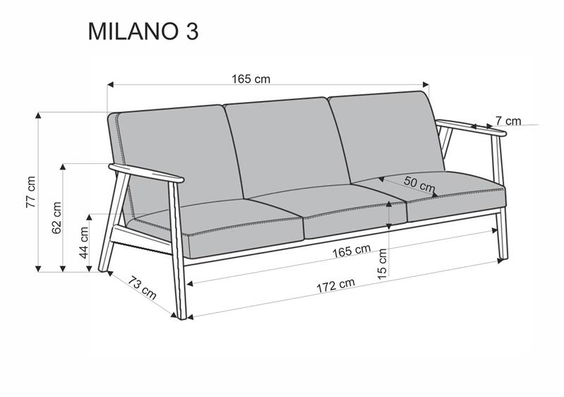 MILANO 3S pohovka, olivová (látka Castel 39)