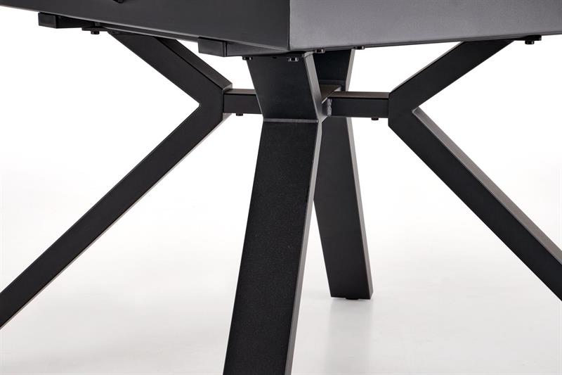 Rozkladací stôl VERTIGO 130-180 cm, doska - biely mramor, nohy - čierne