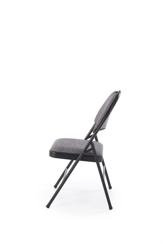 K566 skladacia jedálenská stolička, čierny / sivý