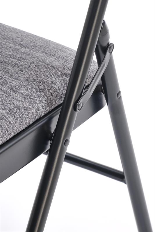 K566 skladacia jedálenská stolička, čierny / sivý