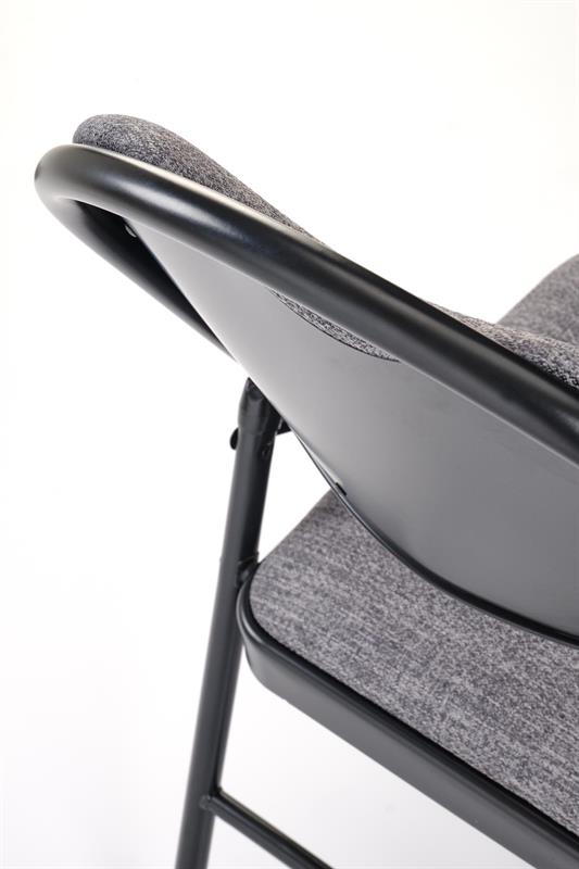 K566 skladacia jedálenská stolička, čierny / sivý