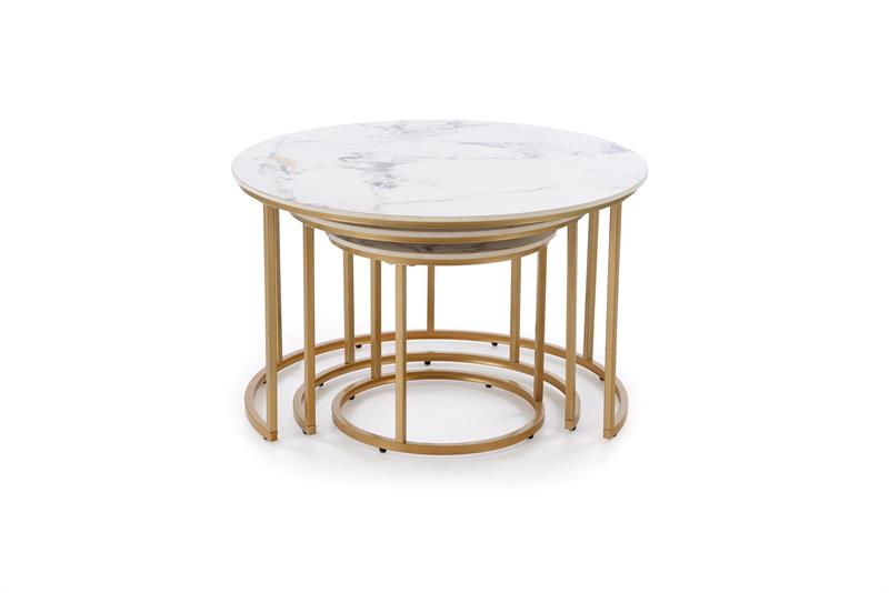 Konferenčný stolík GILDA – biely / zlatý