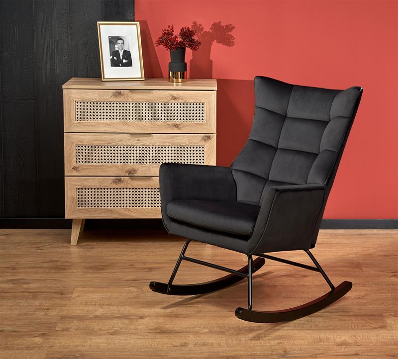 BAZALTO hojdacie kreslo čierny