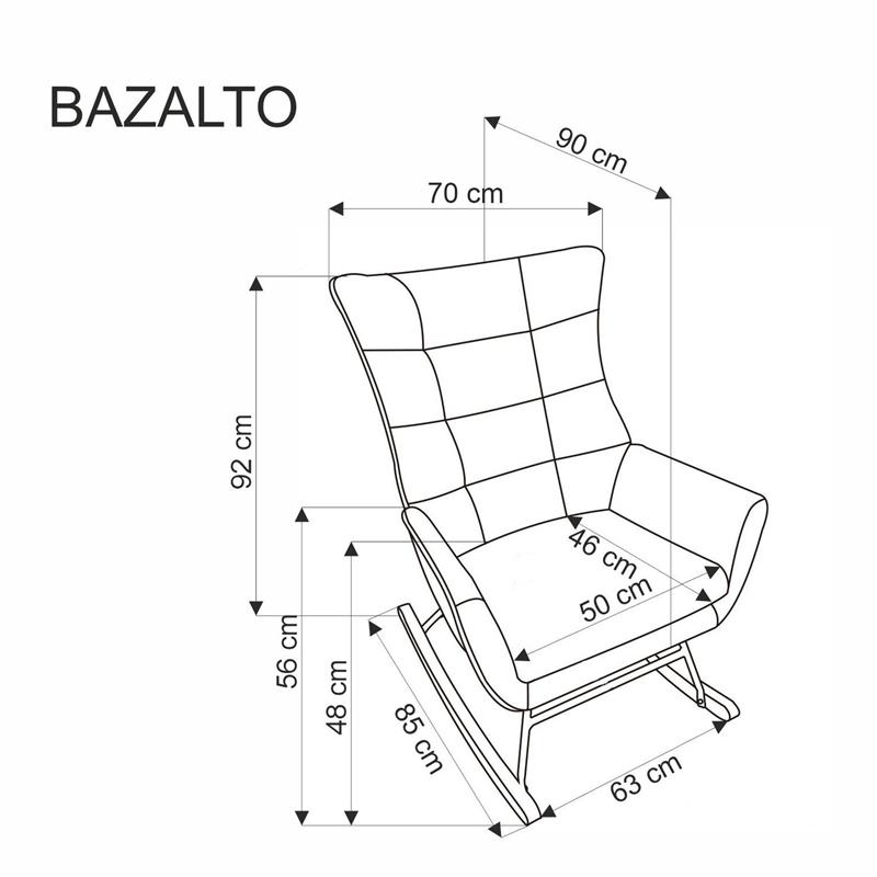 BAZALTO hojdacie kreslo čierny