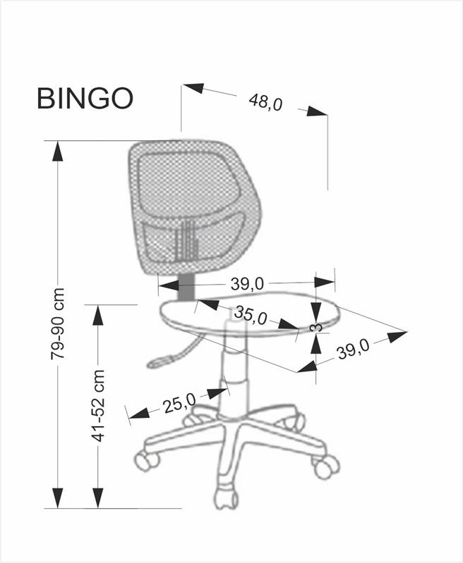 BINGO detská stolička otočná, ružová