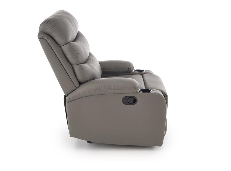 PERUS oddychové polohovateľné kreslo, eko koža sivá