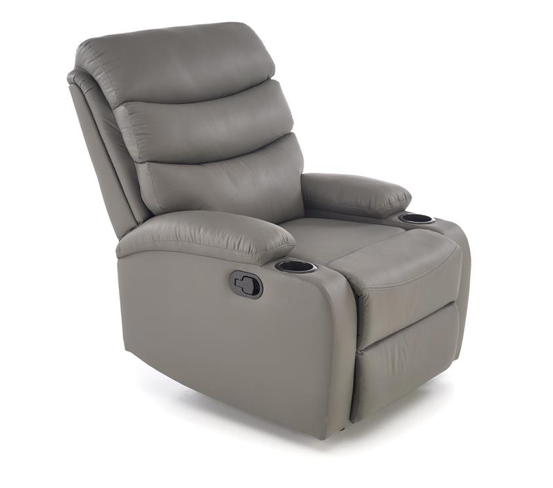 PERUS oddychové polohovateľné kreslo, eko koža sivá