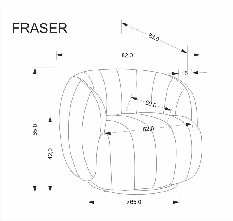 FRASER relaxačné kreslo, krémové