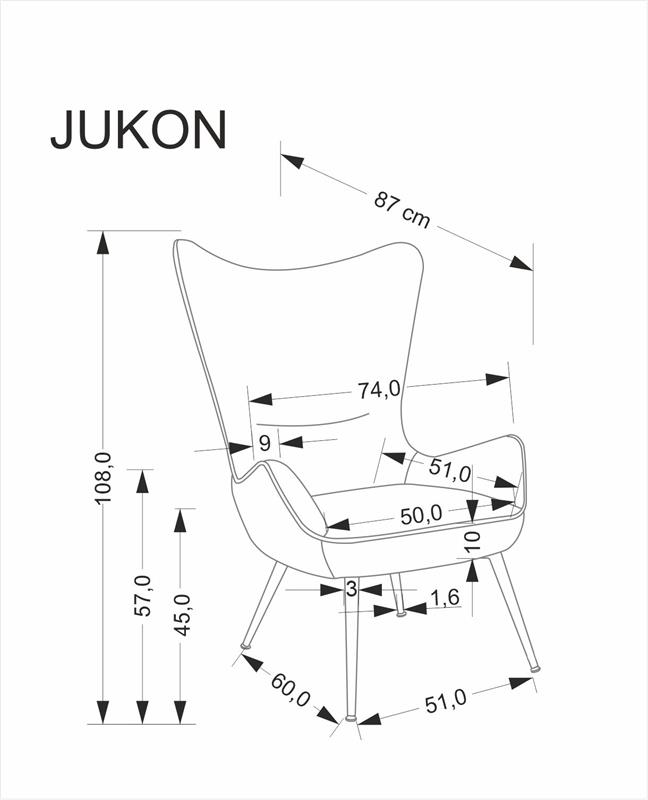 JUKON relaxačné kreslo krémový