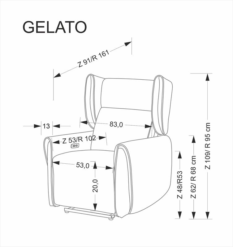 GELATO relaxačné kreslo, sivé