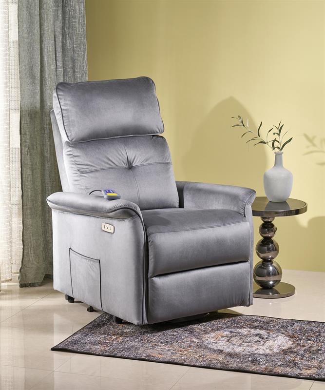 SEMIR 2 relaxačné kreslo, sivé