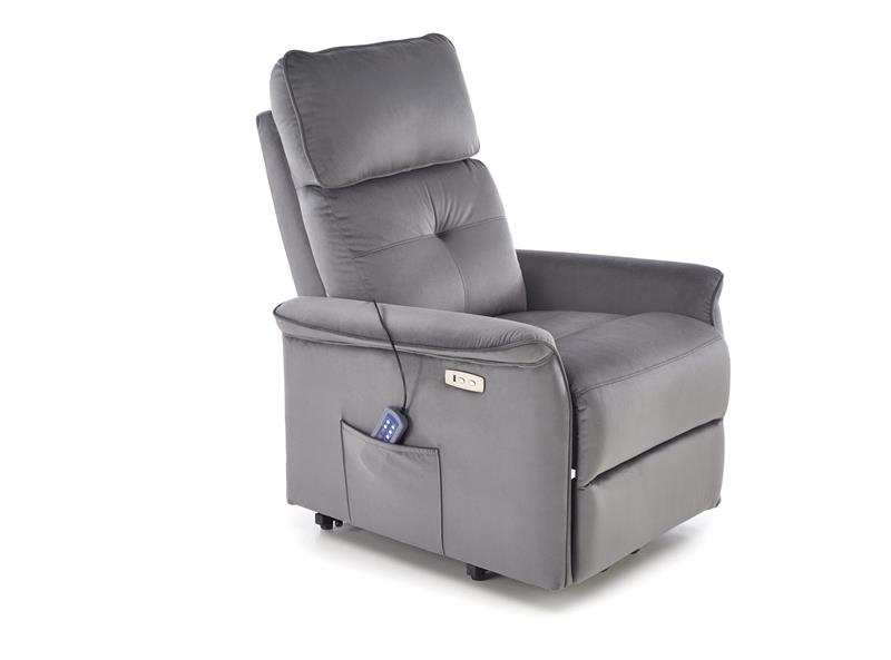 SEMIR 2 relaxačné kreslo, sivé