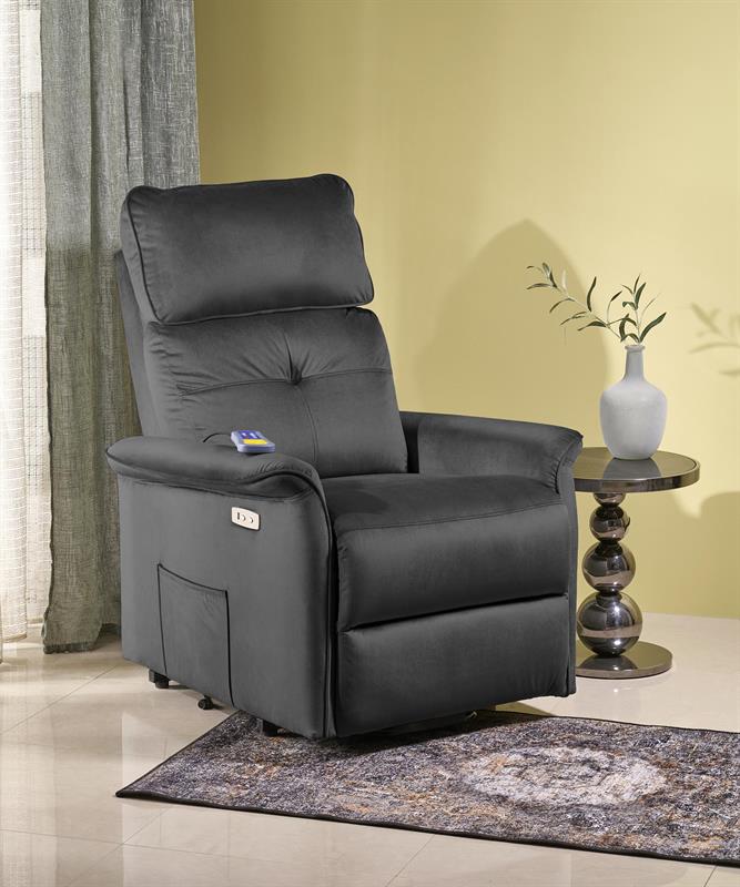 SEMIR 2 relaxačné kreslo, čierne