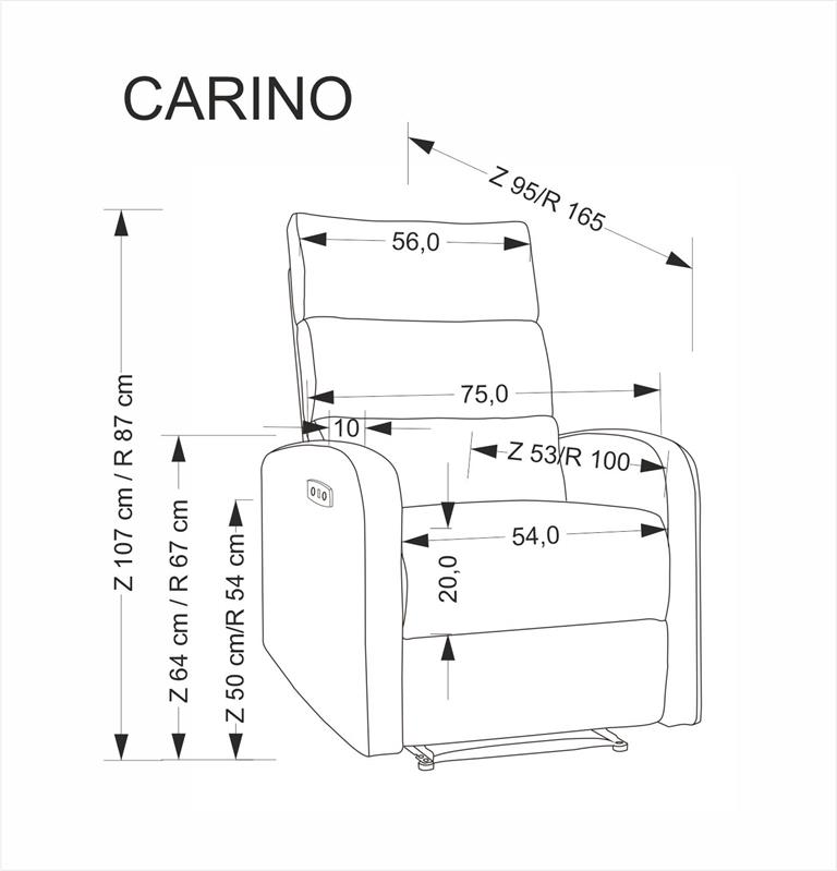 CARINIO relaxačné kreslo sivý