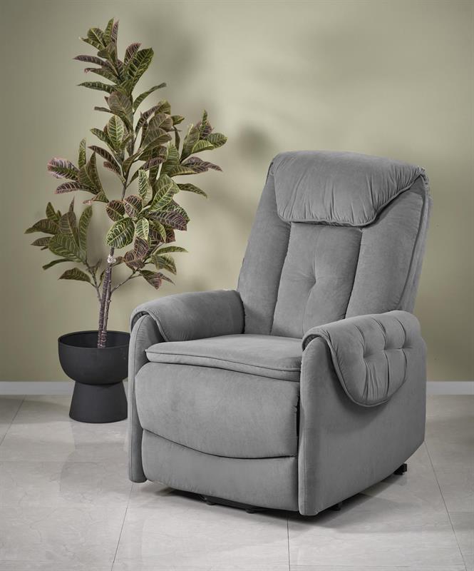 HORTON oddychové kreslo, látka MAVEL sivá 14