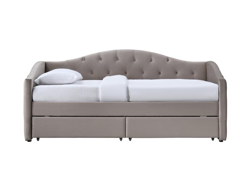 ALOHA posteľ so zásuvkami, béžový zamat