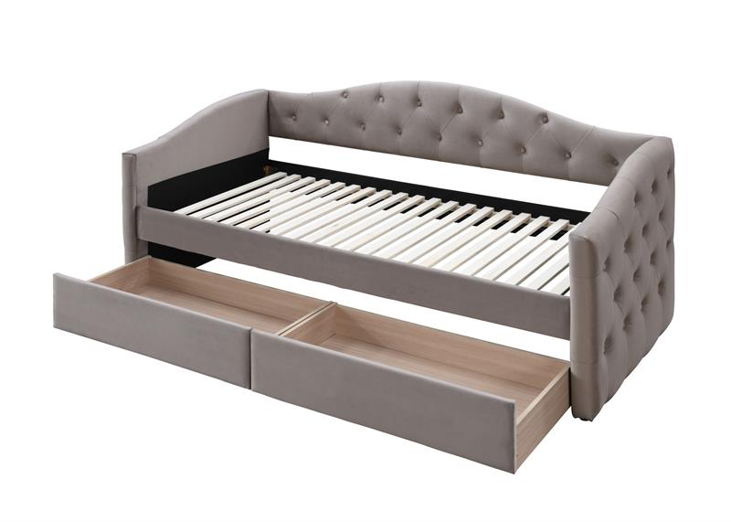 ALOHA posteľ so zásuvkami, béžový zamat