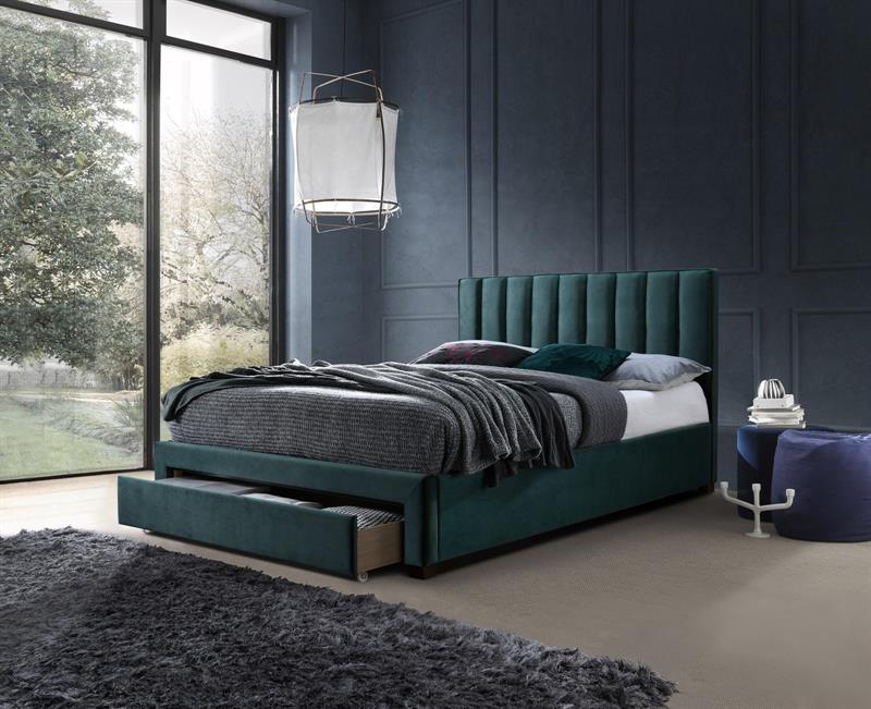 Manželská posteľ GRACE 140x200 – tmavozelená