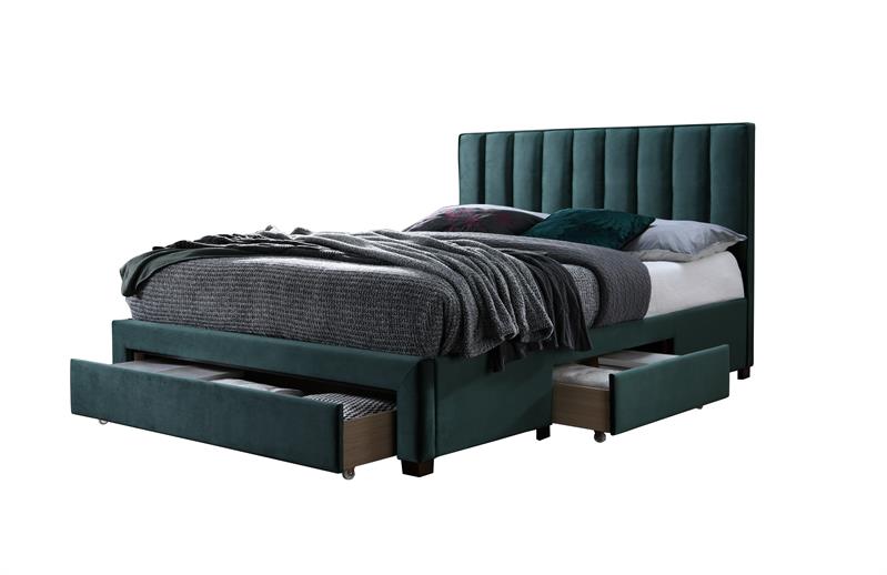 Manželská posteľ GRACE 140x200 – tmavozelená
