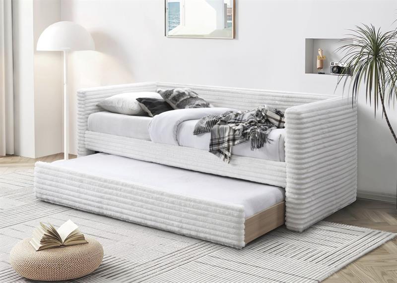 ALABAMA posteľ s výsuvným dolným matracom, krémový