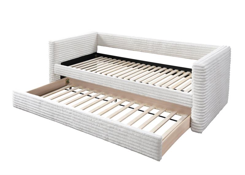 ALABAMA posteľ s výsuvným dolným matracom, krémový