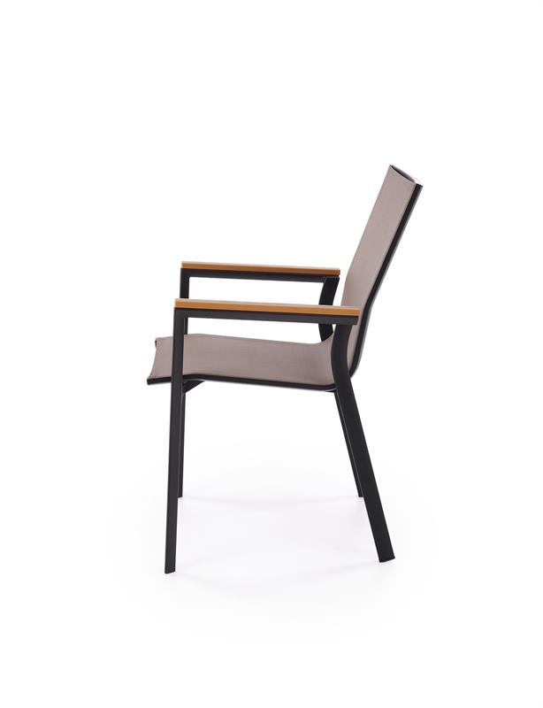 Záhradné kreslo FIERRO – čierna/sivá/hnedá