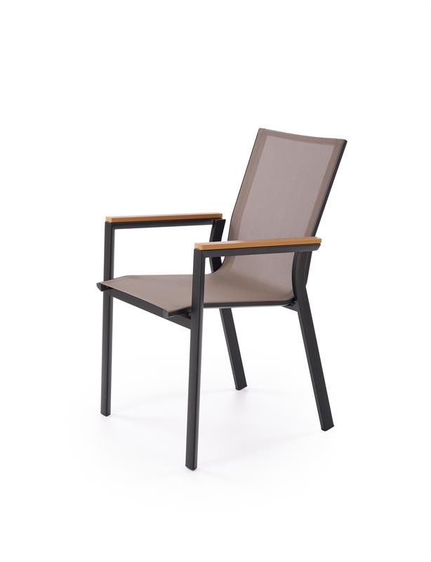 Záhradné kreslo FIERRO – čierna/sivá/hnedá