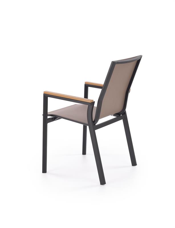 Záhradné kreslo FIERRO – čierna/sivá/hnedá