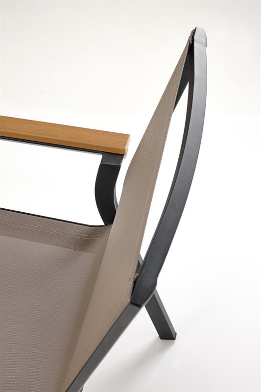 Záhradné kreslo FIERRO – čierna/sivá/hnedá